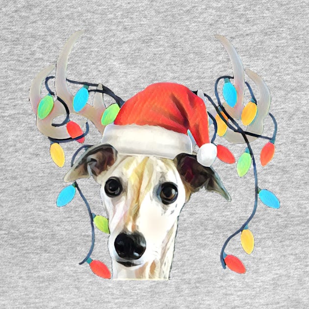 Happy Holidays Reindeer Hound Dog by RTDesigns